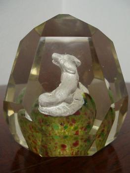 Glas-Briefbeschwerer - Facetteglas - 1930