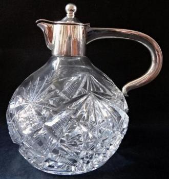 Geschliffenes Glas Krug mit Silber - Theodor Mlle