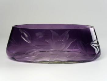 Glasjardiniere - klares Glas, Glasviolett - 1920 Glasjardiniere - klares Glas, Glasviolett - 1920