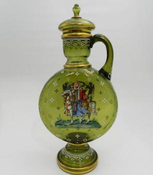 Glaskrug - grünes Glas - 1880 Glaskrug - grünes Glas - 1880