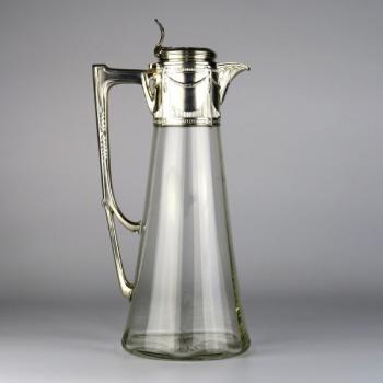 Karaffe - klares Glas, Silber - 1920 Karaffe - klares Glas, Silber - 1920
