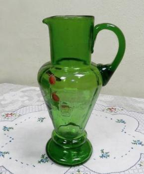 Glaskrug - grün-blaues Glas - 1920 Glaskrug - grün-blaues Glas - 1920