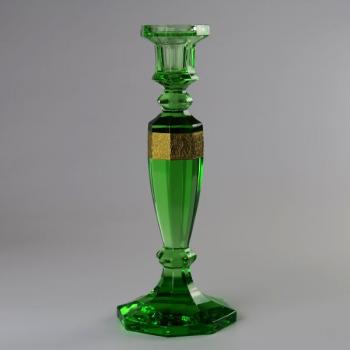 Kerzenhalter - grünes Glas - 1990 Kerzenhalter - grünes Glas - 1990